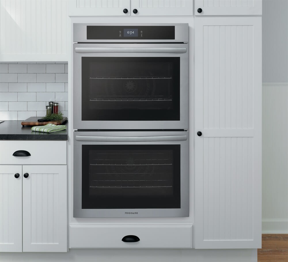 Frigidaire 30 Inch Double Convection Electric Wall Oven w/ Self Clean, Keep Warm, and Sabbath Mode - FCWD3027AS