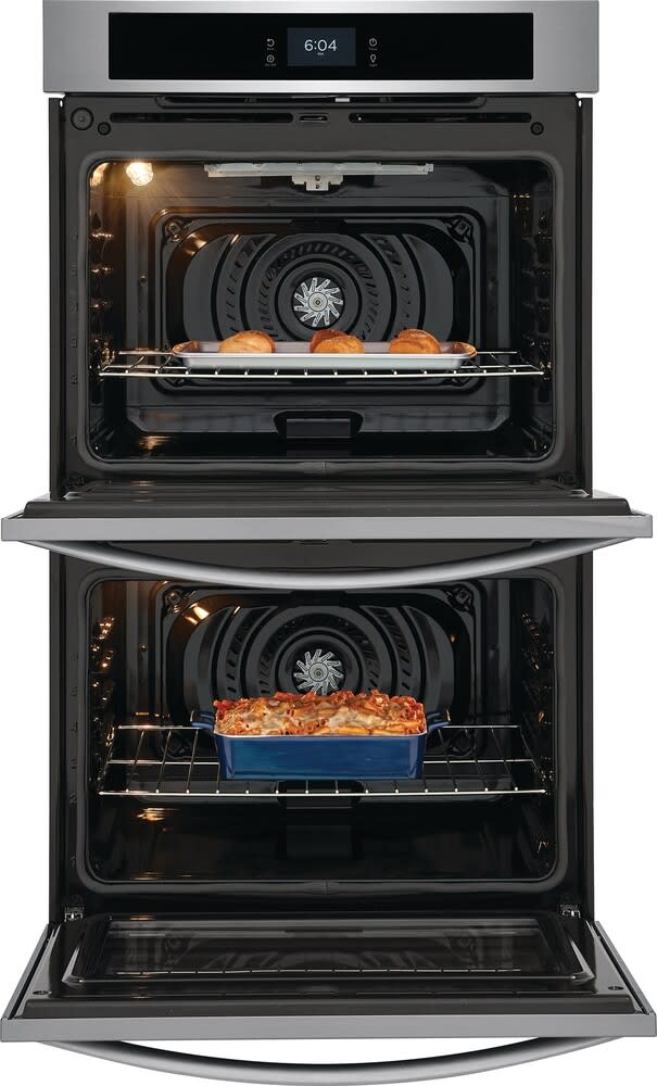 Frigidaire 30 Inch Double Convection Electric Wall Oven w/ Self Clean, Keep Warm, and Sabbath Mode - FCWD3027AS