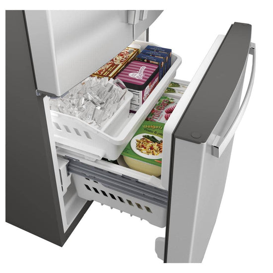 GE 33 Inch 24.8 cu. ft. French Door Refrigerator, Stainless Steel - GNE25DYRKFS