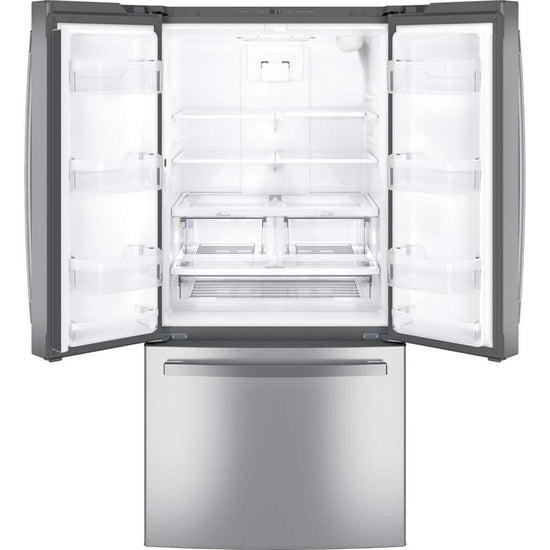 GE 33 Inch 24.8 cu. ft. French Door Refrigerator, Stainless Steel - GNE25DYRKFS