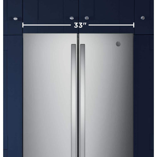 GE 33 Inch 24.8 cu. ft. French Door Refrigerator, Stainless Steel - GNE25DYRKFS