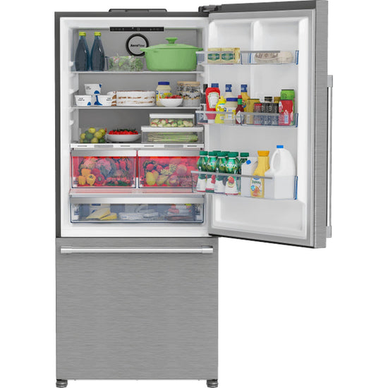Beko 30 Inch Bottom Freezer Refrigerator with HarvestFresh, Stainless Steel - BFBD30216SS (Ships in 7-10 Days)