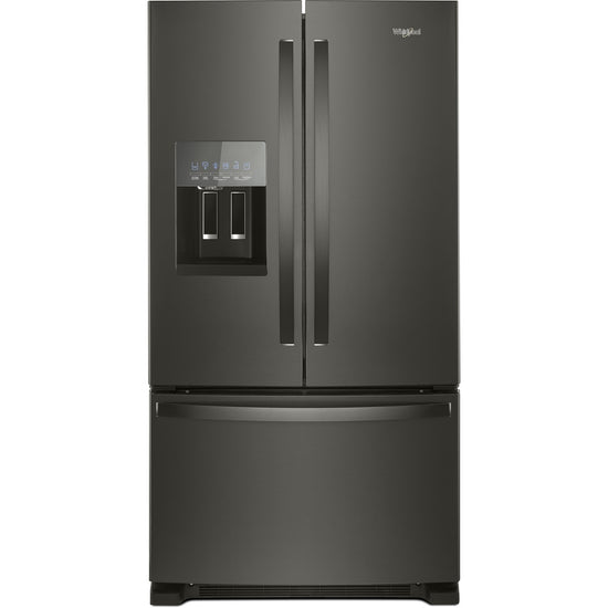 Whirlpool 36 Inch French Door Refrigerator with Exterior Ice & Water Dispenser, Black Stainless Steel - WRF555SDHV