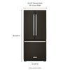 KitchenAid 30 Inch Standard Depth French Door Refrigerator with Interior Water Dispenser, Black Stainless Steel - KRFF300EBS