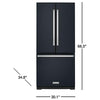 KitchenAid 30 Inch Standard Depth French Door Refrigerator with Interior Water Dispenser, Black Stainless Steel - KRFF300EBS