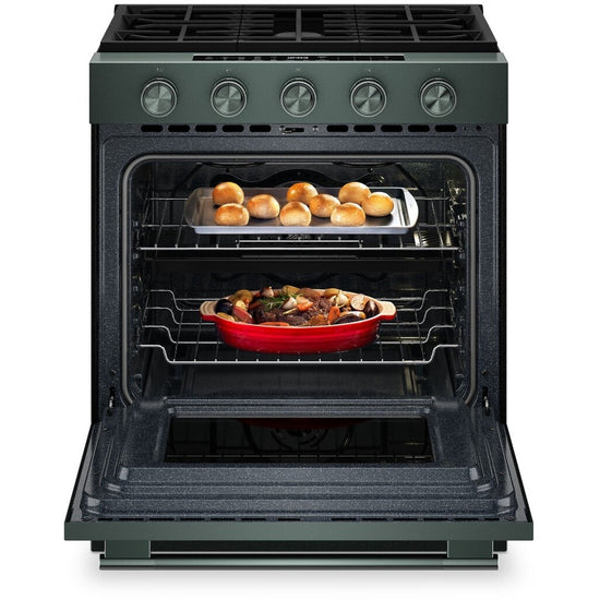 KitchenAid 30 Inch Slide-In Smart Gas Range with 5 Sealed Burners, Juniper - KSGS530SJP