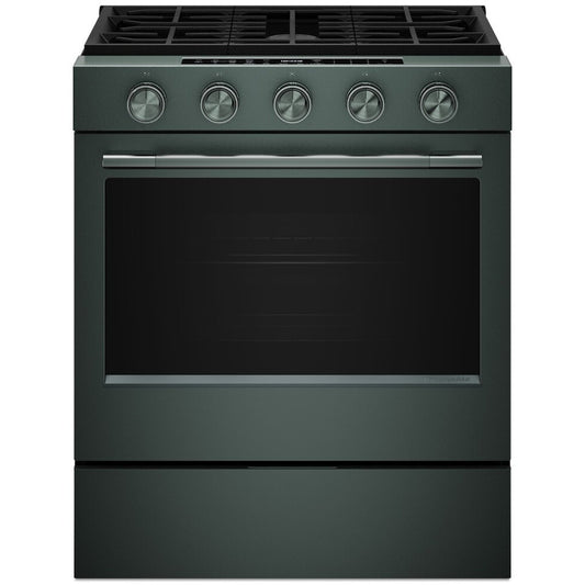 KitchenAid 30 Inch Slide-In Smart Gas Range with 5 Sealed Burners, Juniper - KSGS530SJP