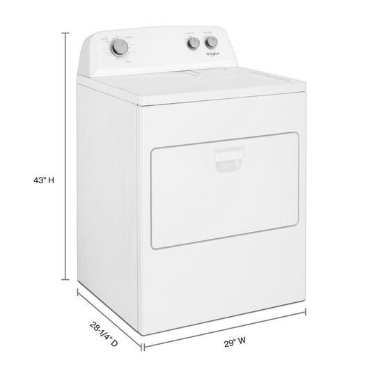 Whirlpool 7.0 cu. ft. Top Load Gas Dryer with AutoDry Drying System, White - WGD4850HW