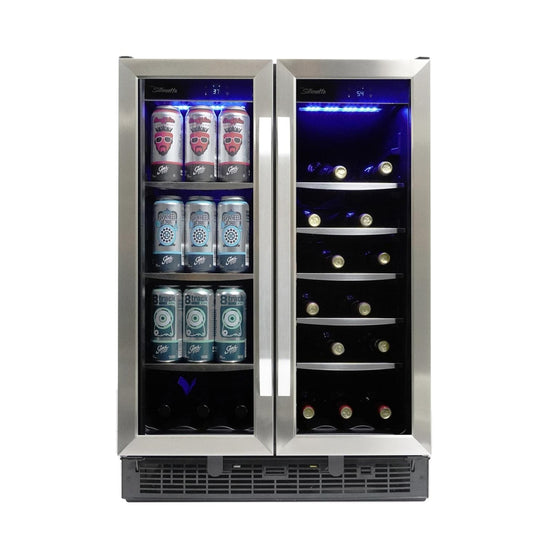 Silhouette 24 Inch Built-In Dual Zone Beverage Center, Stainless Steel - SBC051D1BSS