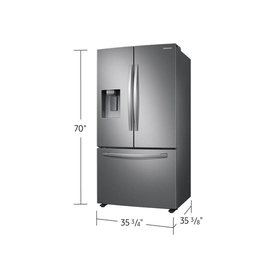 Samsung 27 cu. ft. 3-Door French Door Refrigerator with External Water & Ice Dispenser, Stainless Steel - RF27T5201SR/AA