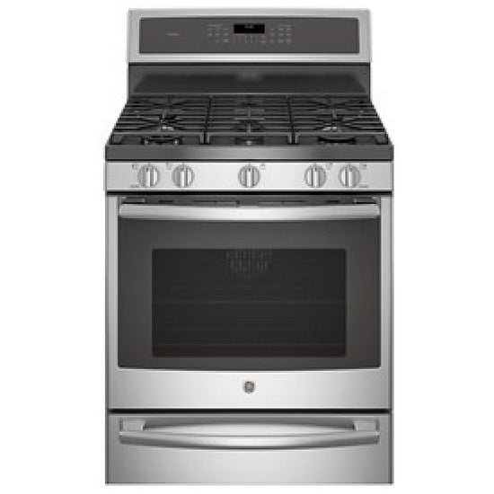 GE 30 Inch Free-Standing Dual Fuel Range with Convection, Stainless Steel - PC2B940SEJSS