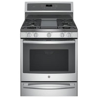 GE 30 Inch Free-Standing Dual Fuel Range with Convection, Stainless Steel - PC2B940SEJSS