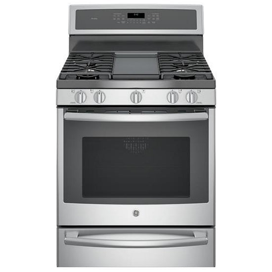 GE 30 Inch Free-Standing Dual Fuel Range with Convection, Stainless Steel - PC2B940SEJSS