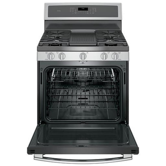 GE 30 Inch Free-Standing Dual Fuel Range with Convection, Stainless Steel - PC2B940SEJSS
