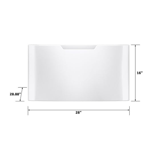 GE 16 Inch Laundry Pedestal with Storage Drawer, White - GFP1528SNWW