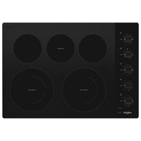 Whirlpool 30 Inch Electric Ceramic Glass Cooktop with 5 Elements, Black - WCE77US0HB