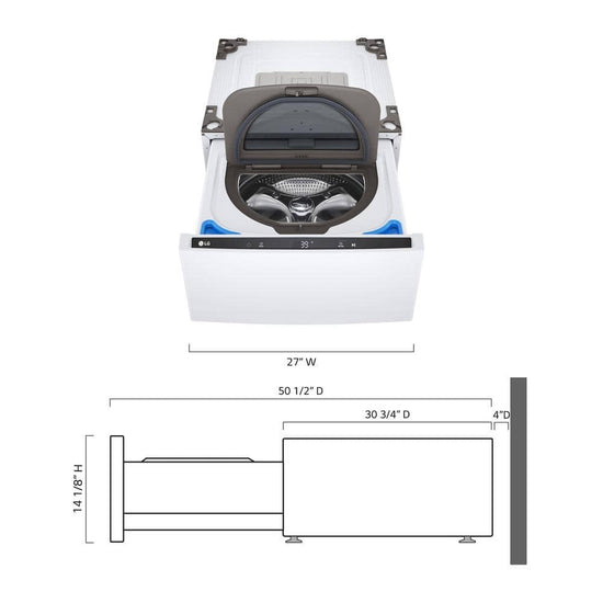 LG 27 Inch Laundry Pedestal Washer with 1.0 cu. ft. Capacity, White - WD300CW