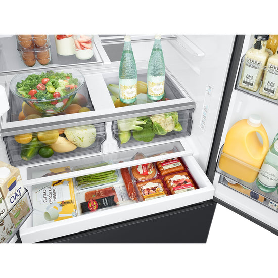 Samsung 36 Inch French Door Refrigerator with 30.5 cu. ft. Capacity, Black Matte Steel - RF32CG5400MTAA