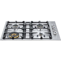 Bertazzoni 30 Inch Gas Cooktop with 4 Sealed Burners, Natural Gas - QB30400X