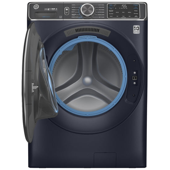 GE 28 Inch Front Load Washer with 5.0 cu. ft. Capacity, Sapphire Blue - GFW850SPNRS