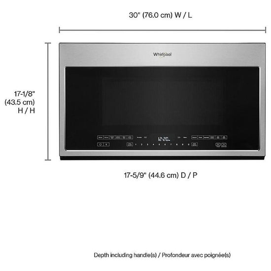Whirlpool 30 Inch Over-the-Range Microwave with 2.1 cu. ft. Capacity - YWMH54521JZ (Ships in 7-10 days)