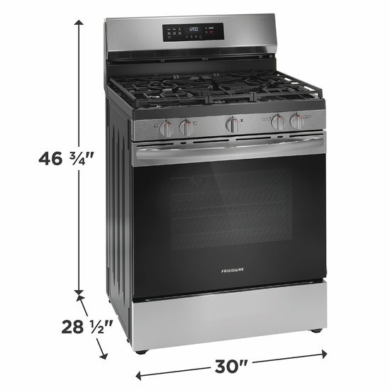 Frigidaire 30 Inch Freestanding Gas Range with 5.1 cu. ft. Capacity, Stainless Steel - FCRG3083AS