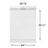 Frigidaire 24 Inch Built-In Front Control Dishwasher, White - FFCD2413UW