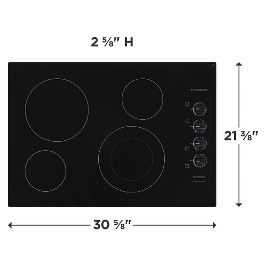 Frigidaire 30 in. Electric Cooktop in Black with 4 Burner Elements - FFEC3025UB