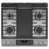 GE 30 Inch Slide-In Front Control Gas Double Oven Range, Stainless Steel - JCGSS86SPSS