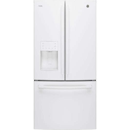 GE Profile 23.5 Cu. Ft. French Door Refrigerator, White - PFE24HGLTKWW