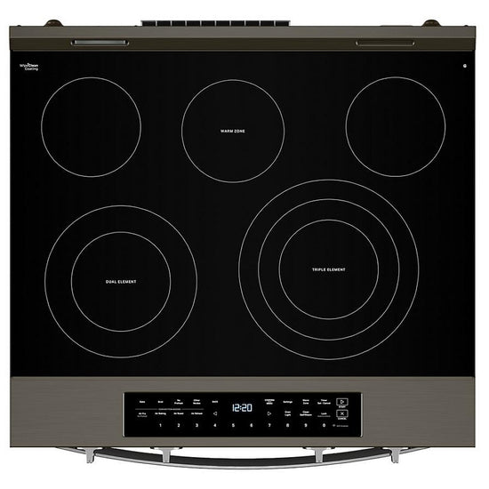 Whirlpool 30 Inch Smart Slide-In Electric Range with 5.3 cu. ft. Capacity, Black Stainless Steel - YWSES7530RV