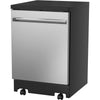 GE 24 Inch Top Control Portable Dishwasher with Stainless Steel Interior - GPT225SSLSS