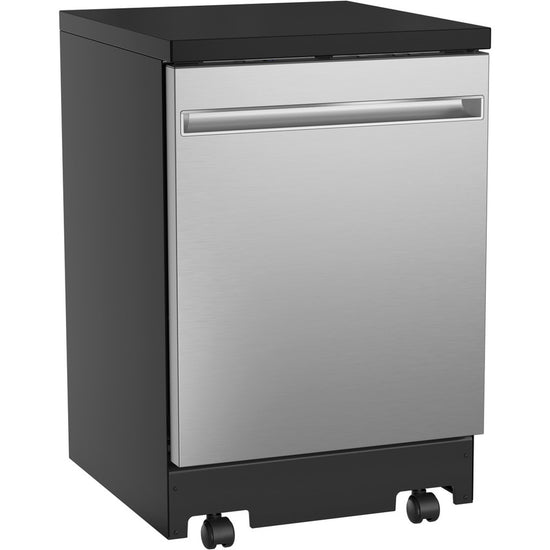 GE 24 Inch Top Control Portable Dishwasher with Stainless Steel Interior - GPT225SSLSS