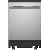 GE 24 Inch Top Control Portable Dishwasher with Stainless Steel Interior - GPT225SSLSS
