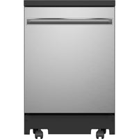 GE 24 Inch Top Control Portable Dishwasher with Stainless Steel Interior - GPT225SSLSS