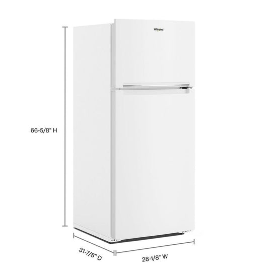 Whirlpool 28 Inch Top-Freezer Refrigerator with 16.3 Cu. Ft. Capacity, White - WRTX5028PW