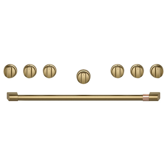 Café 36 Inch Brushed Brass Handle and Knob Set for Pro Range and Rangetop - CXPR6HKPTCG
