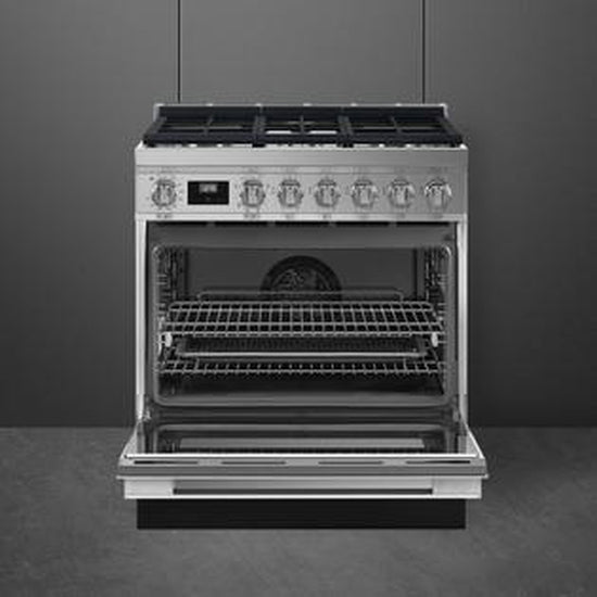 Smeg 30 Inch Dual Fuel Range, Stainless Steel - CPF30UGMWH (Ships in 7-10 days)
