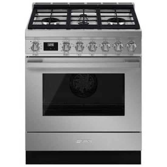 Smeg 30 Inch Dual Fuel Range, Stainless Steel - CPF30UGMWH (Ships in 7-10 days)