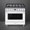 Smeg 36 Inch Dual Fuel Range, White - CPF36UGMWH (Ships in 7-10 days)