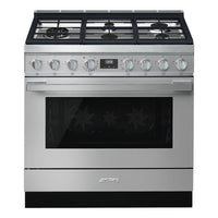 Smeg 36 Inch Portofino Series Gas Range with 4.5 cu. ft. Oven Capacity - CPF36UGMR (Ships in 7-10 days)
