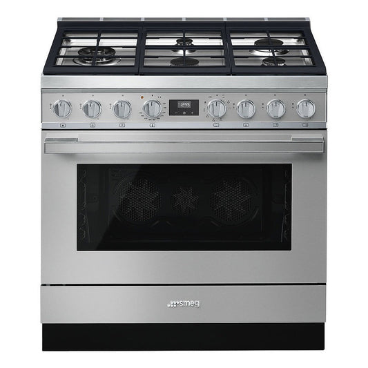 Smeg 36 Inch Portofino Series Gas Range with 4.5 cu. ft. Oven Capacity - CPF36UGMR (Ships in 7-10 days)