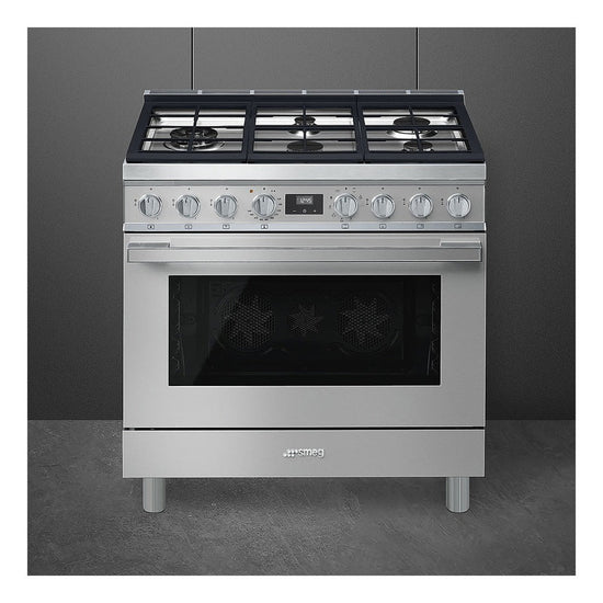 Smeg 36 Inch Portofino Series Gas Range with 4.5 cu. ft. Oven Capacity - CPF36UGMR (Ships in 7-10 days)