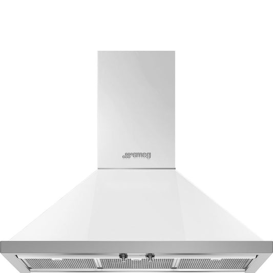 Smeg 36 Inch Portofino Wall Hood, White - KPF36UWH