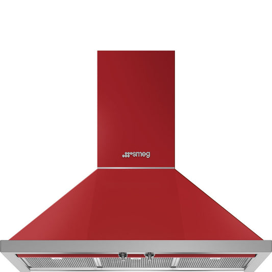 Smeg 36 Inch Decorative Wall Hood, Red - KPF36URD