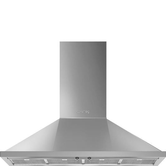 Smeg 48 Inch Portofino Decorative Wall Hood, Stainless Steel - KPF48UX