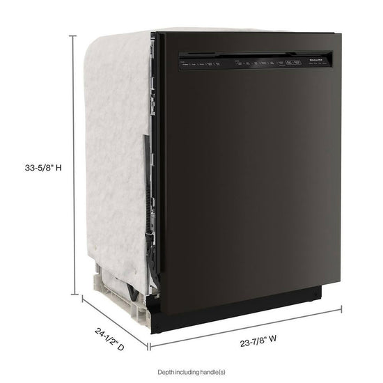 KitchenAid 24 in. Front Control Built-in Dishwasher with Third Level Rack, Black Stainless - KDFM404KBS