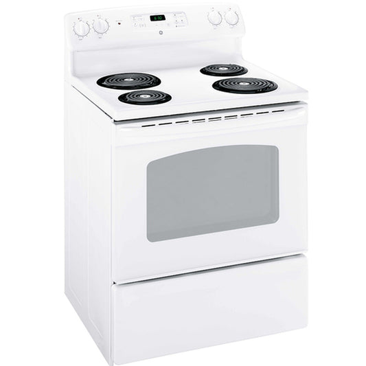 GE 30 Inch Electric Freestanding Range with Storage Drawer, White - JCBS280DMWW