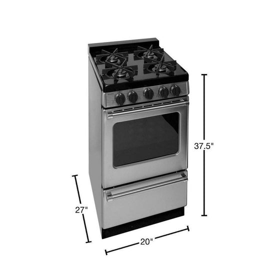 Premier 20 Inch Freestanding Gas Range with 2.42 cu. ft. Oven, Stainless Steel - P20B3102PS-LP