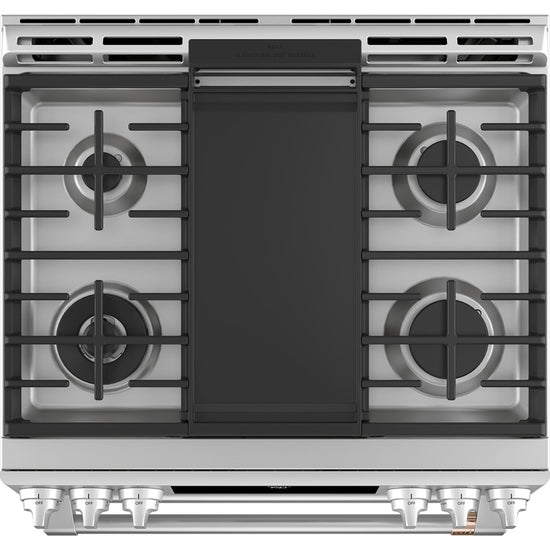 Café 30 Inch Slide-In Double Oven Gas Range, Stainless Steel - CCGS750P2MS1